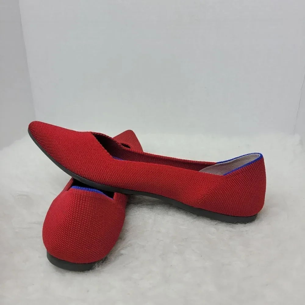 Rothy’s The Point Chili Red Pointed Toe  Ballet Flats Women's Shoes Size 8.5